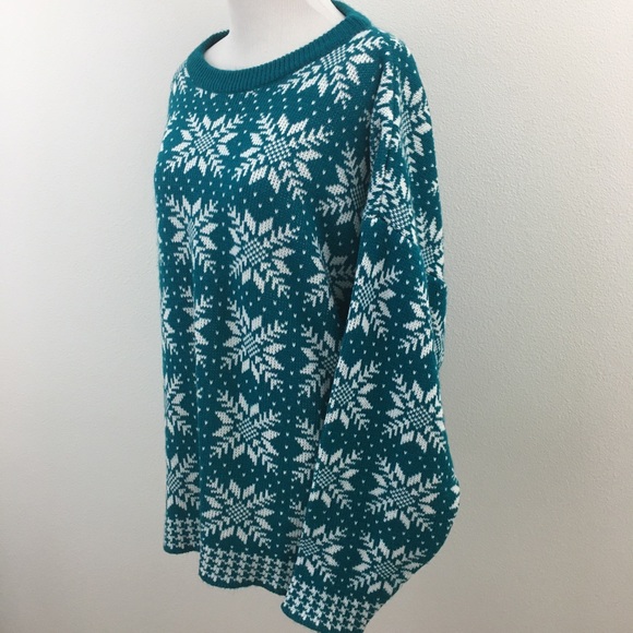 Teal & Snowflake Sweater - Picture 3 of 12